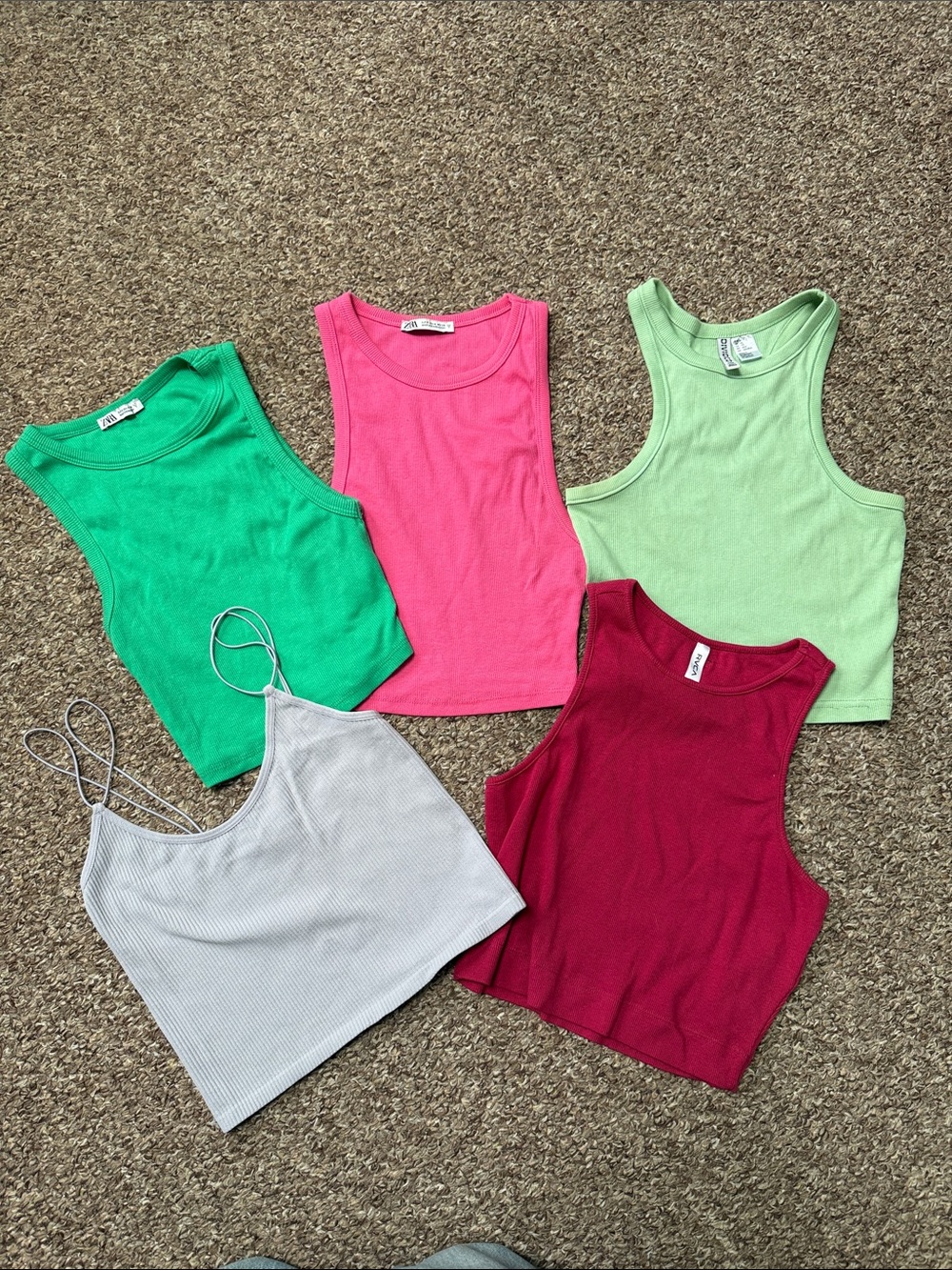 Mixed Ribbed Tank Tops